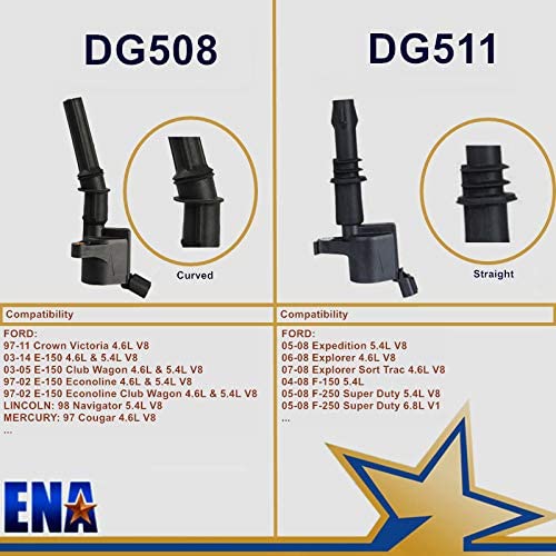 ENA 8 Pack Curved Boot Ignition Coil