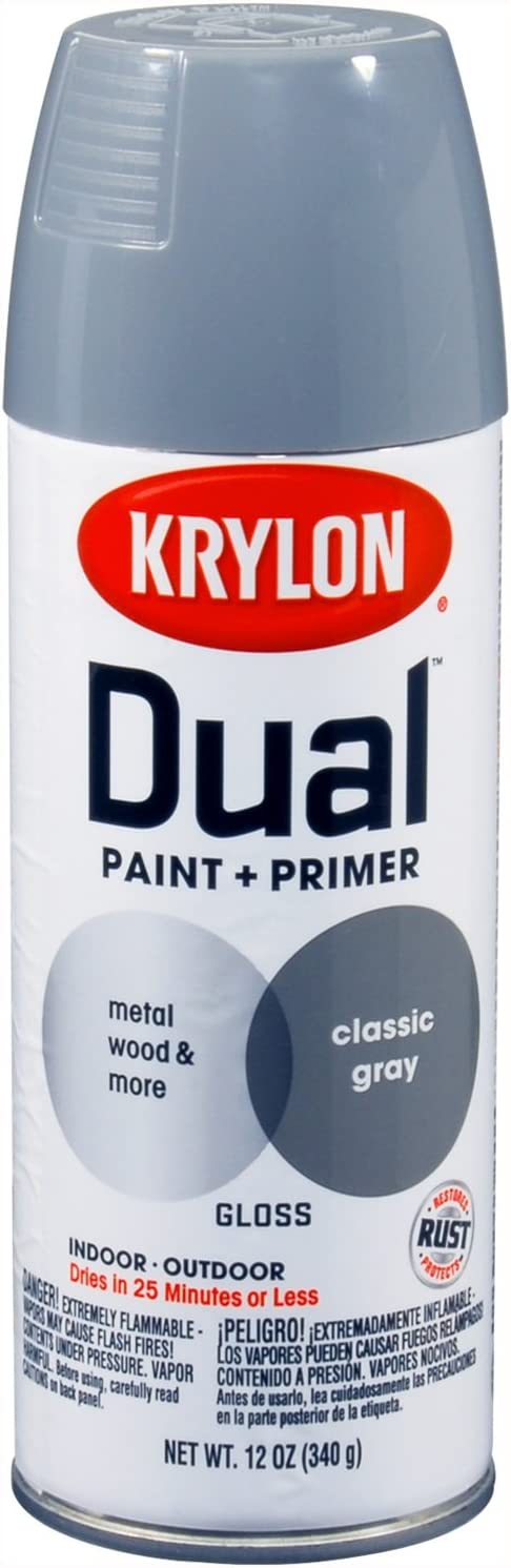 Krylon KO8107 Dual Superbond Paint and Primer Gloss Black