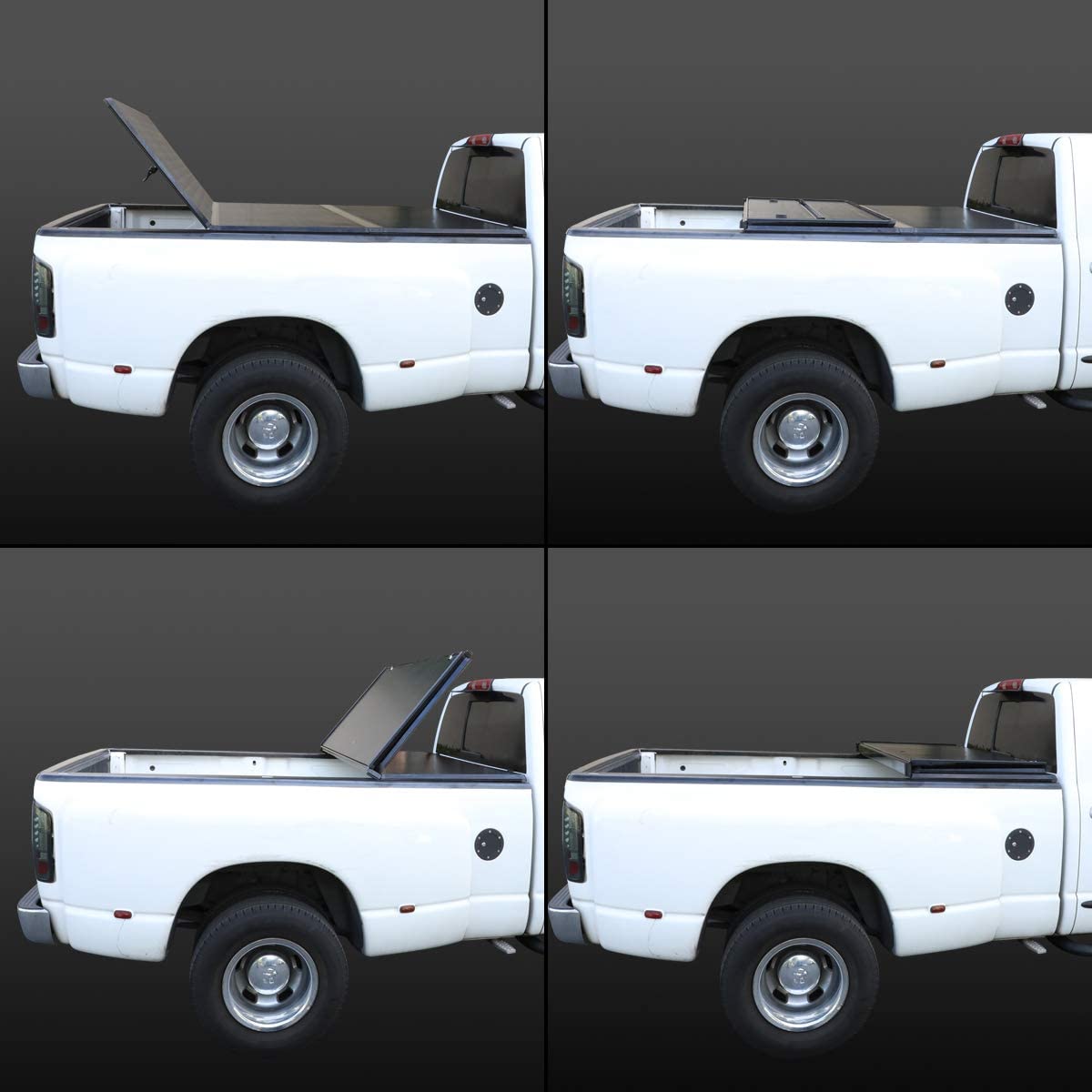 Dna motoring TTC hard 015 truck bed top hard solid tri-fold tonneau cover