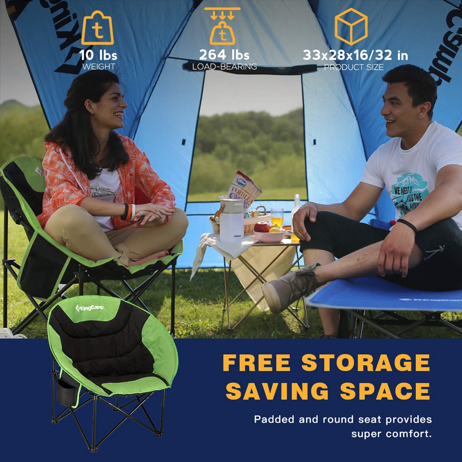 KingCamp Heavy Duty Compact Camping Chair