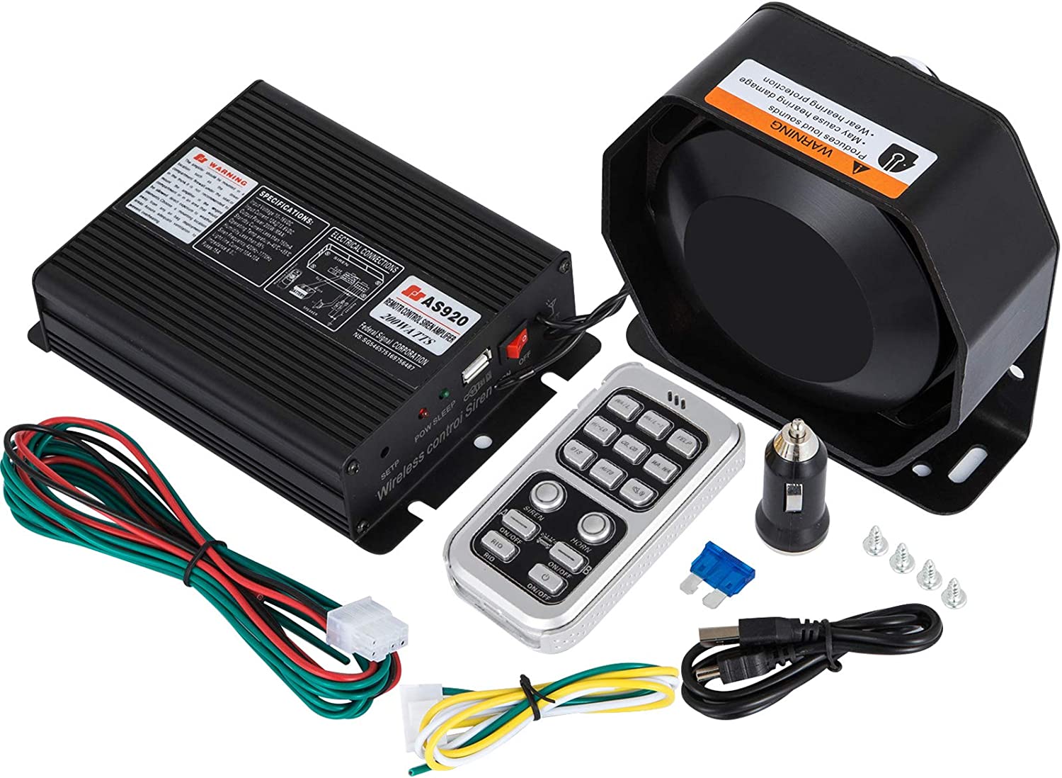 Mophorn 200W Car and Truck Warning Alarm