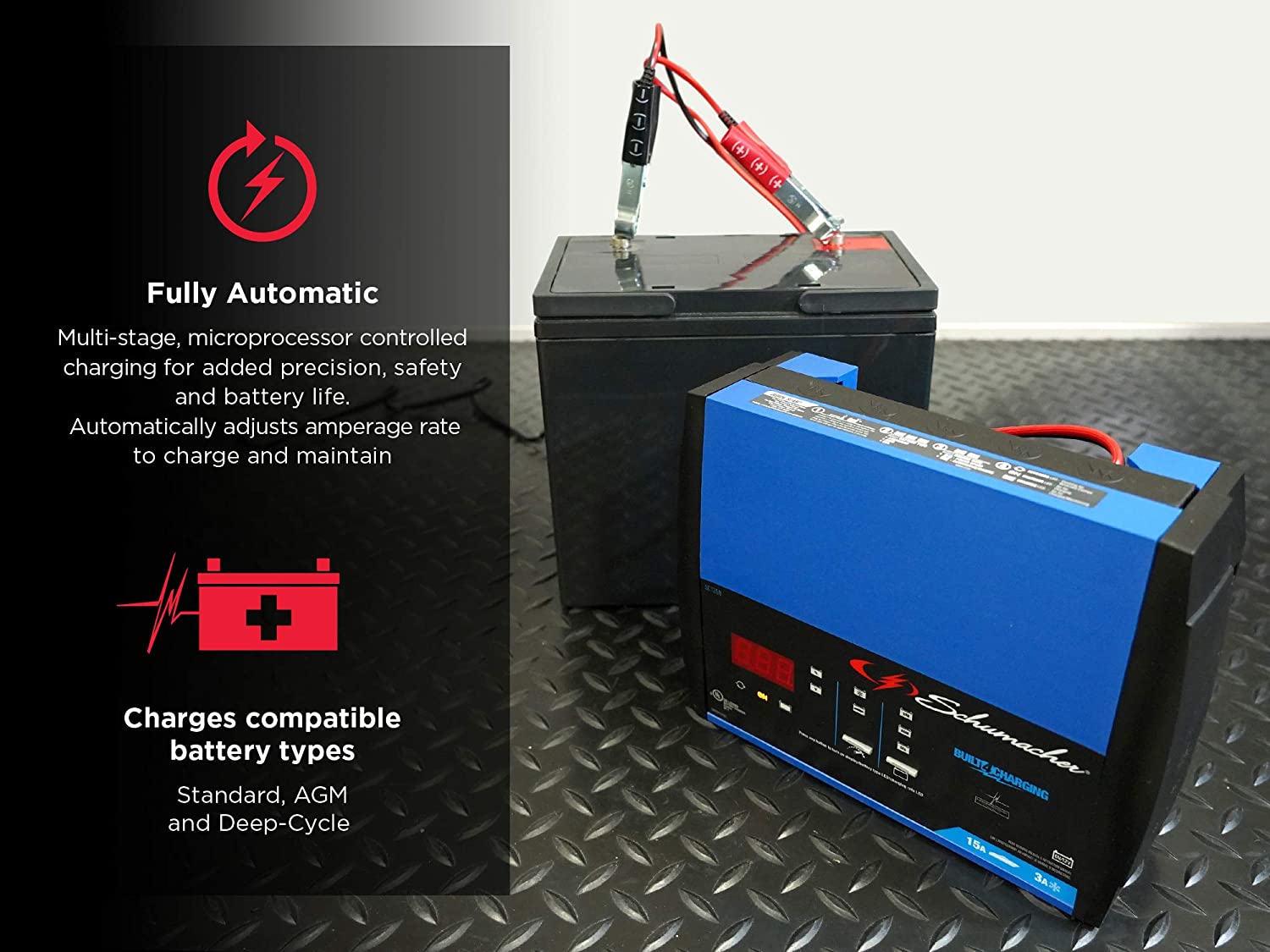 Schumacher Fully Automatic Battery Charger, Maintainer, and Auto Desulfator