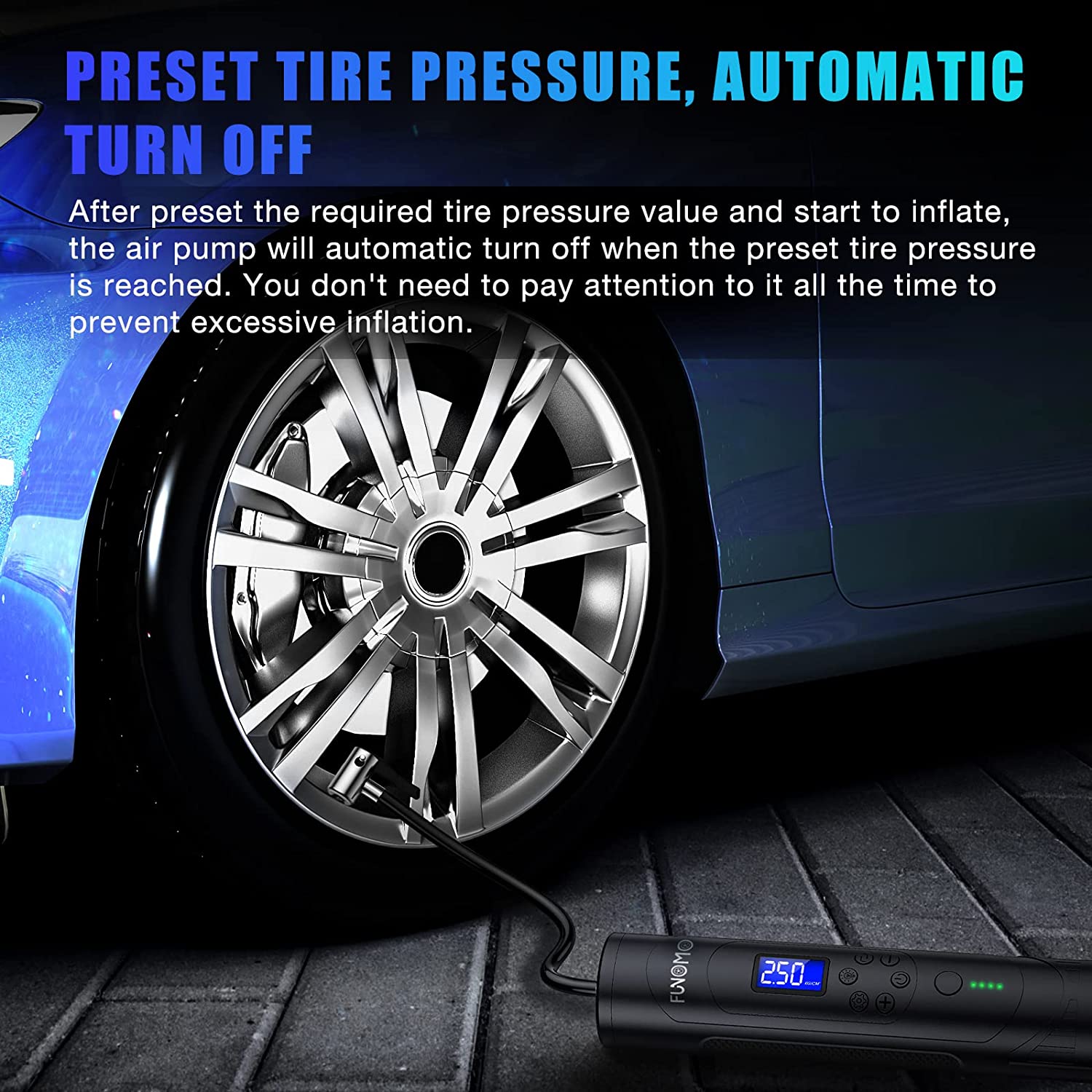 Funomo Tire Inflator Portable Air Compressor