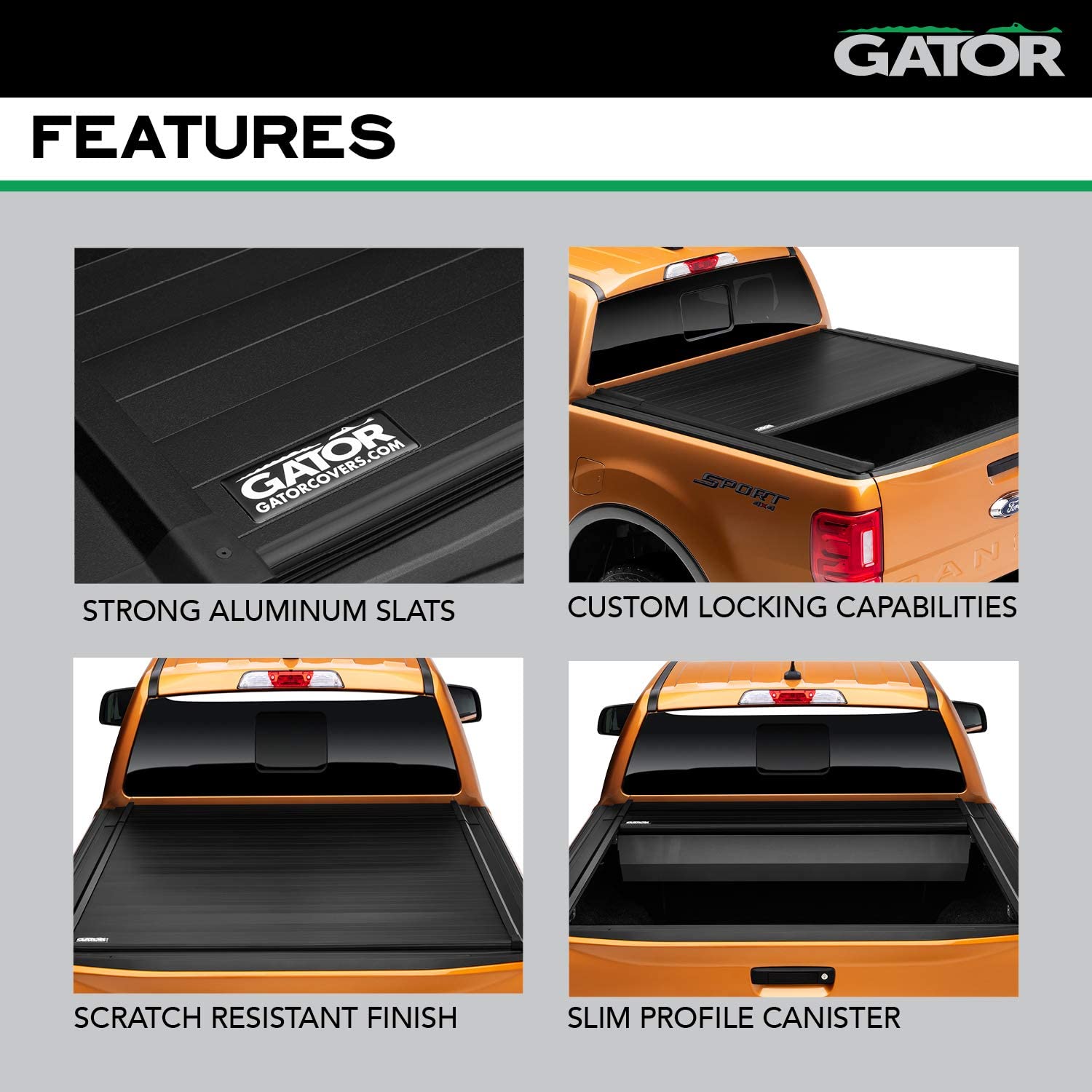 Gator recoil retractable truck bed tonneau cover