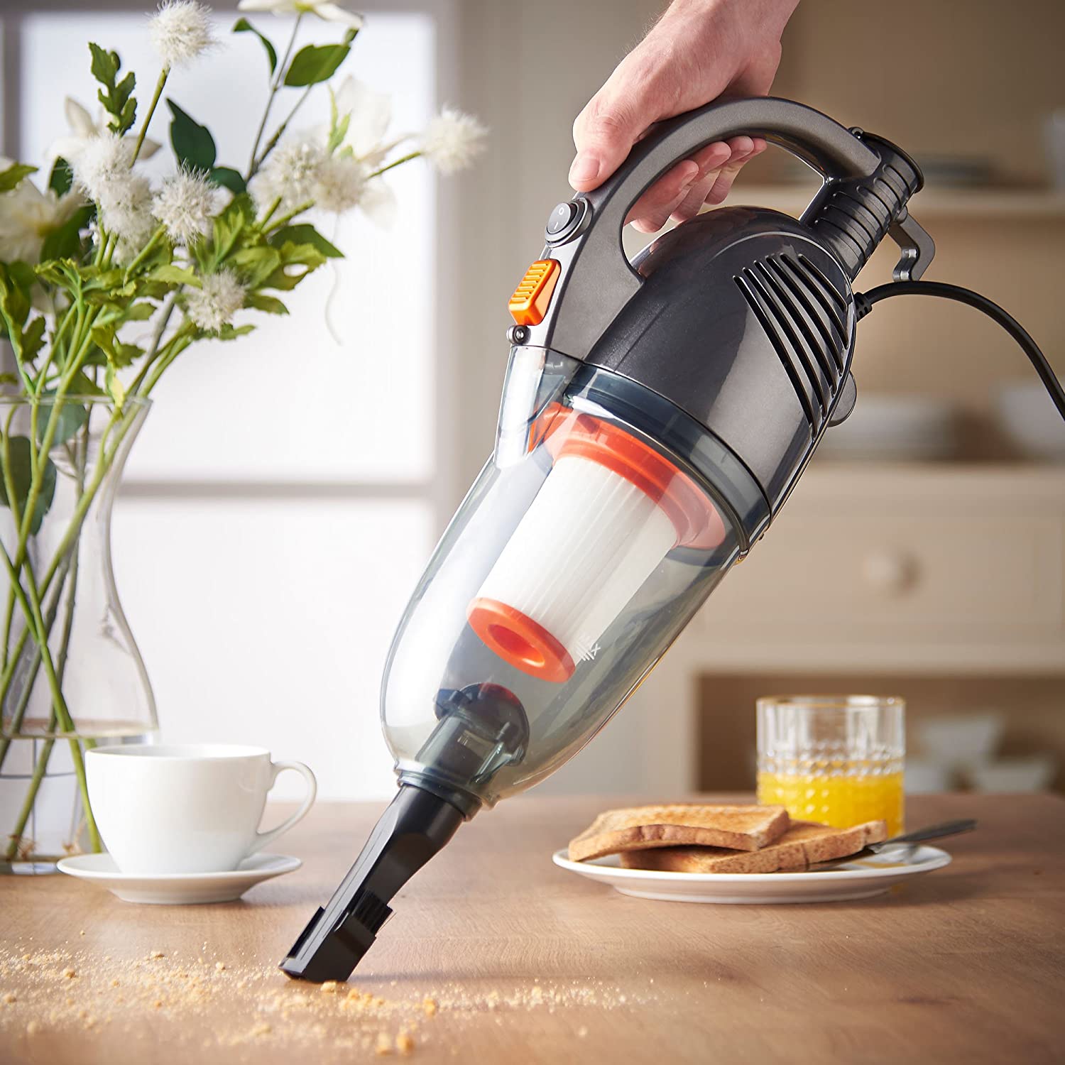 VonHaus Gray 2 in 1 Corded Lightweight Stick Vacuum