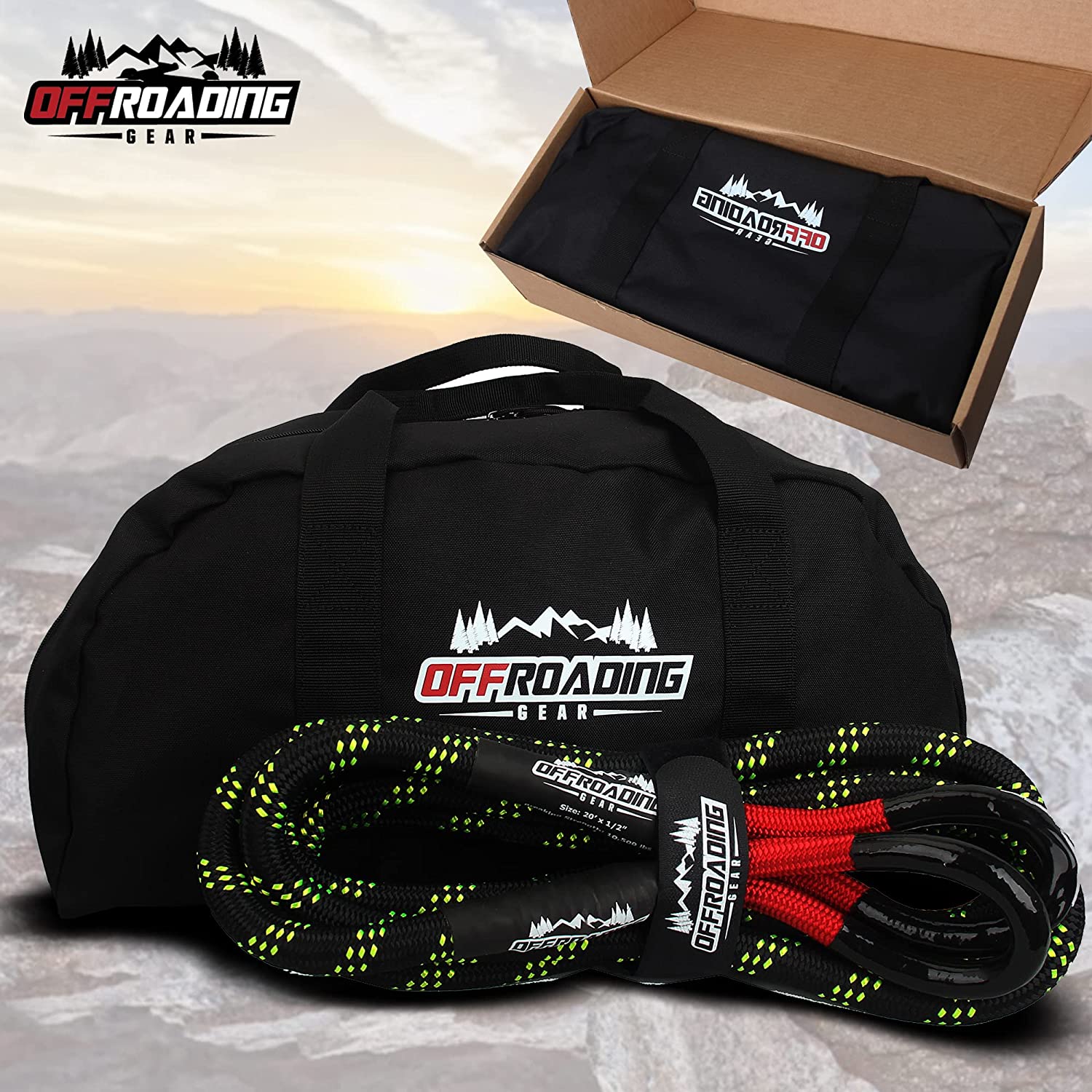 Off Roading Gear 20’x 1-1/4” Kinetic Recovery & Tow Rope