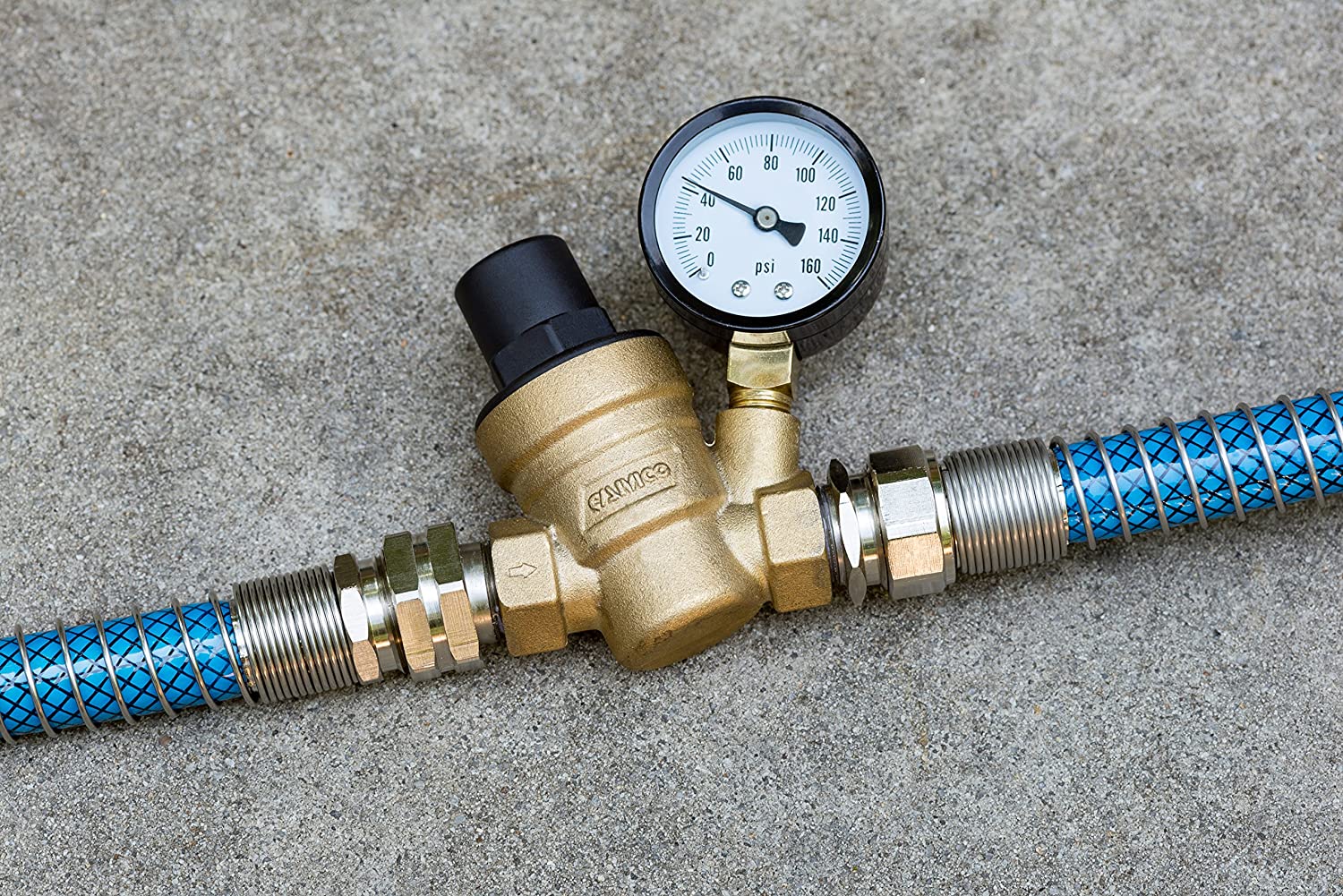 Camco Adjustable Brass Water Pressure Regulator for RVs