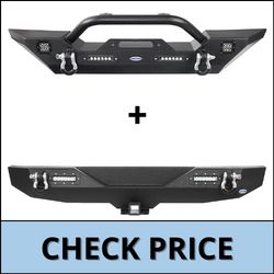 Hooke Road Wrangler JK Front Bumper + Rear Bumper Combo