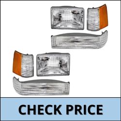 Brock replacement 6 Pc set headlights compatible with grand Cherokee