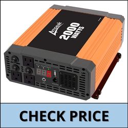 Heavy Duty Truck Ampeak 2000W Power Inverter with 3 AC Outlets and 2.1Amp USB