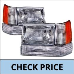Headlightsdepot chrome housing halogen headlights compatible with jeep grand Cherokee